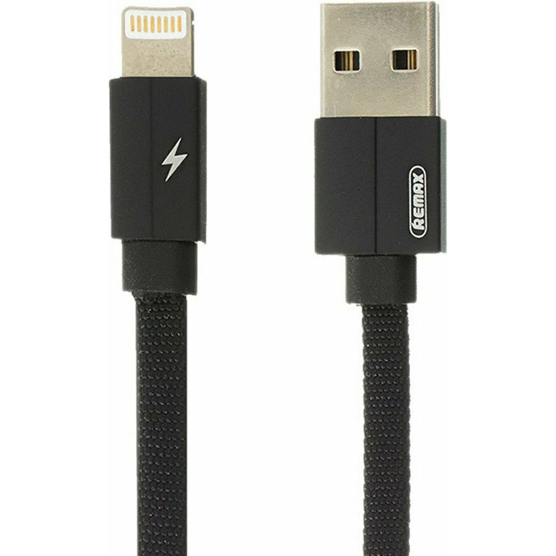 Remax Braided / Flat USB to Lightning Cable Μαύρο 2m (Kerolla)