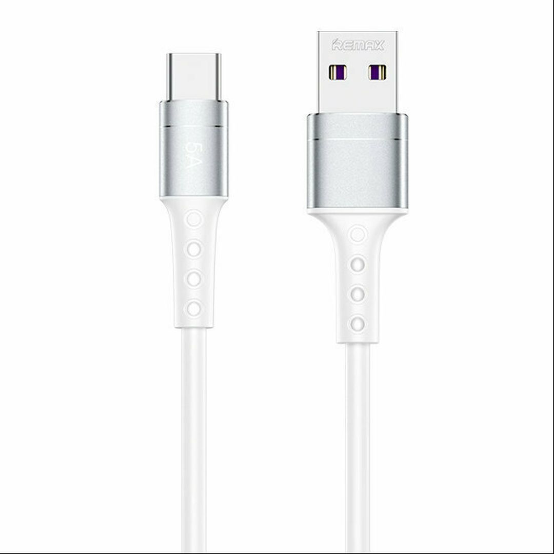 Remax RC-198a Braided USB 2.0 Cable USB-C male - USB-A male Λευκό 1m