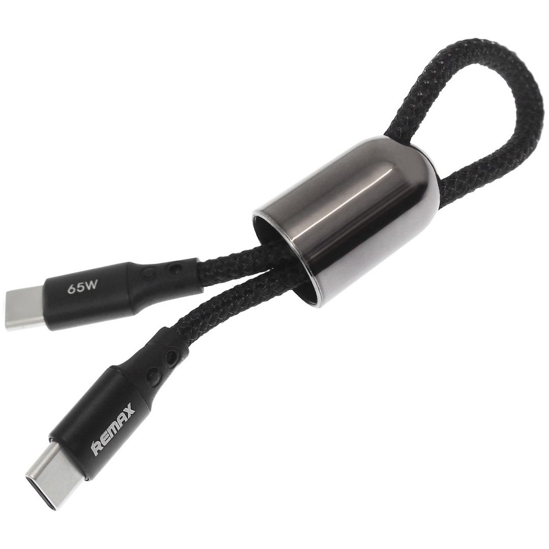 Remax RC-140A Keychain USB 2.0 Cable USB-C male - USB-C male Μαύρο 0.12m