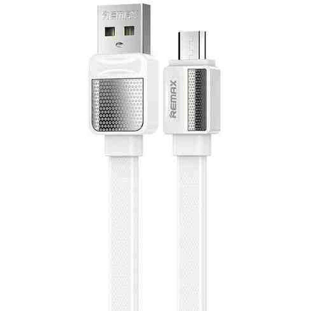 Remax Braided / Flat USB 2.0 to micro USB Cable Λευκό 1m (RC-154M White)