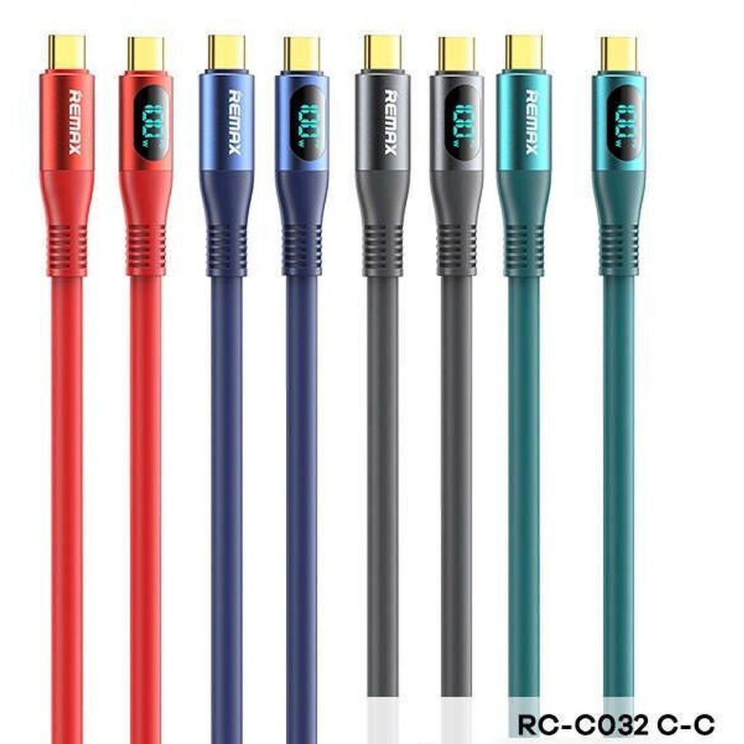 Remax RC-C032 Zisee LED USB 2.0 Cable USB-C male - USB-C male Πράσινο 1.2m
