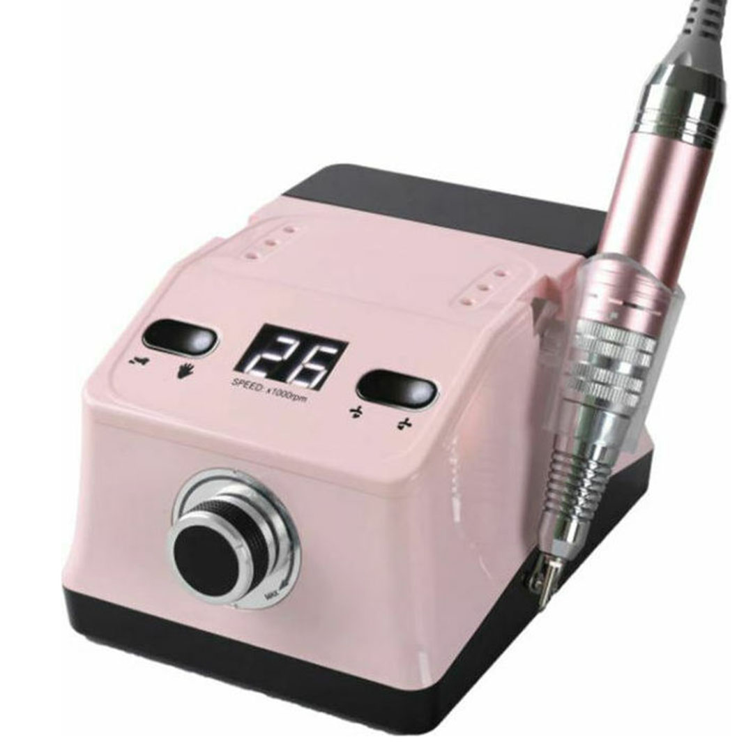 Επαγγελματικός ηλεκτρικός τροχός 65W μανικιούρ πεντικιούρ 35000rpm ZS-718 σε ροζ χρώμα