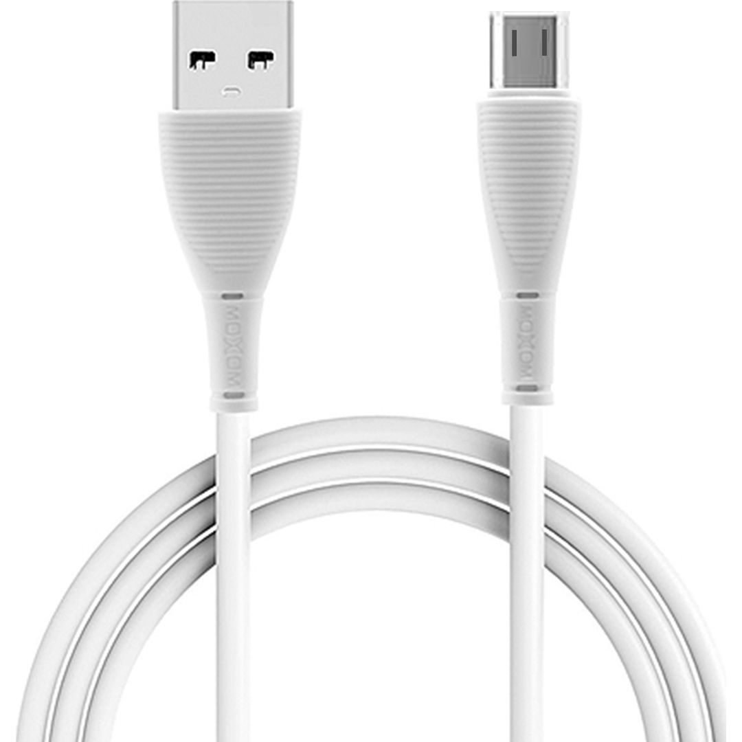 Moxom Regular USB 2.0 to micro USB Cable Λευκό 1m (CC-63)