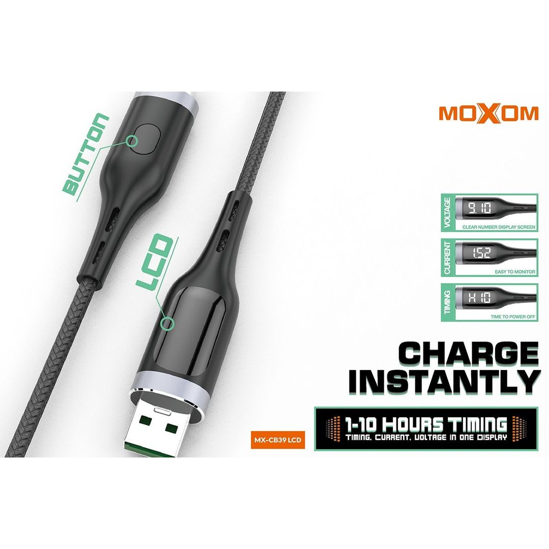 Moxom MX-CB39 Braided USB to Lightning Cable Μαύρο 1m