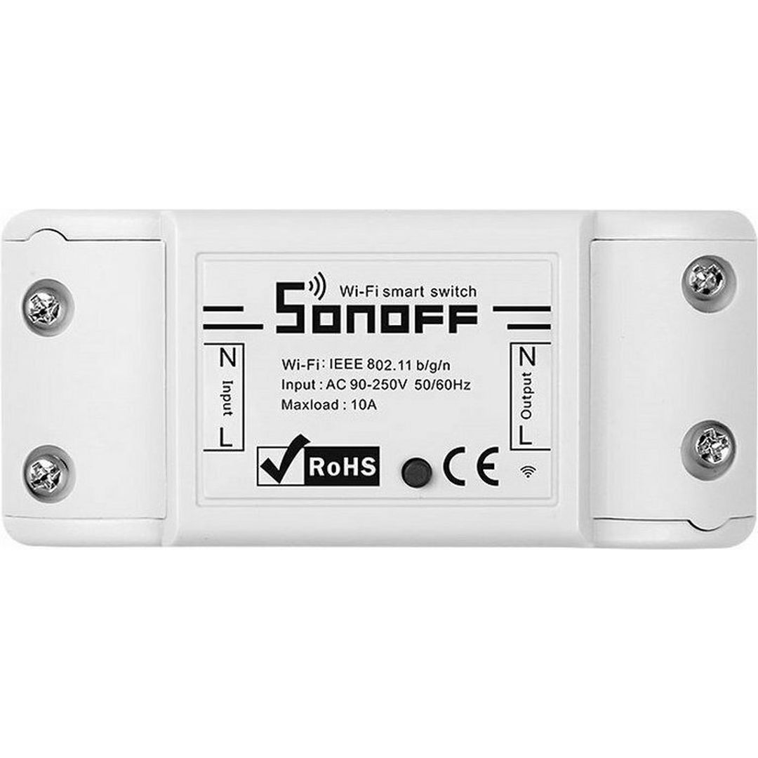 Sonoff Basic R2 Smart Ενδιάμεσος Διακόπτης Wi-Fi σε Λευκό Χρώμα 80003