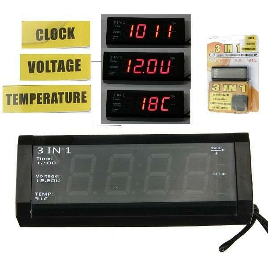 Ψηφιακό Βολτόμετρο / Θερμόμετρο / Ρολόι Αυτοκινήτου WF-518