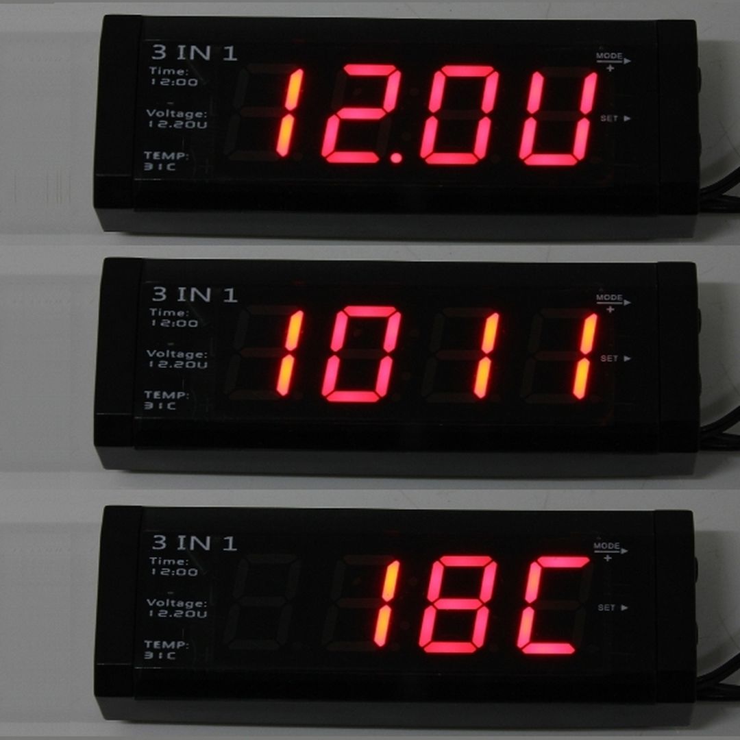Ψηφιακό Βολτόμετρο / Θερμόμετρο / Ρολόι Αυτοκινήτου WF-518