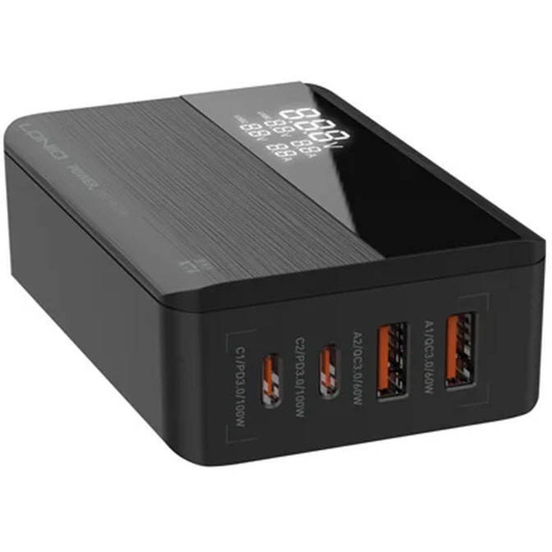 Ldnio Φορτιστής Χωρίς Καλώδιο με 2 Θύρες USB-A και 2 Θύρες USB-C 100W Μαύρος