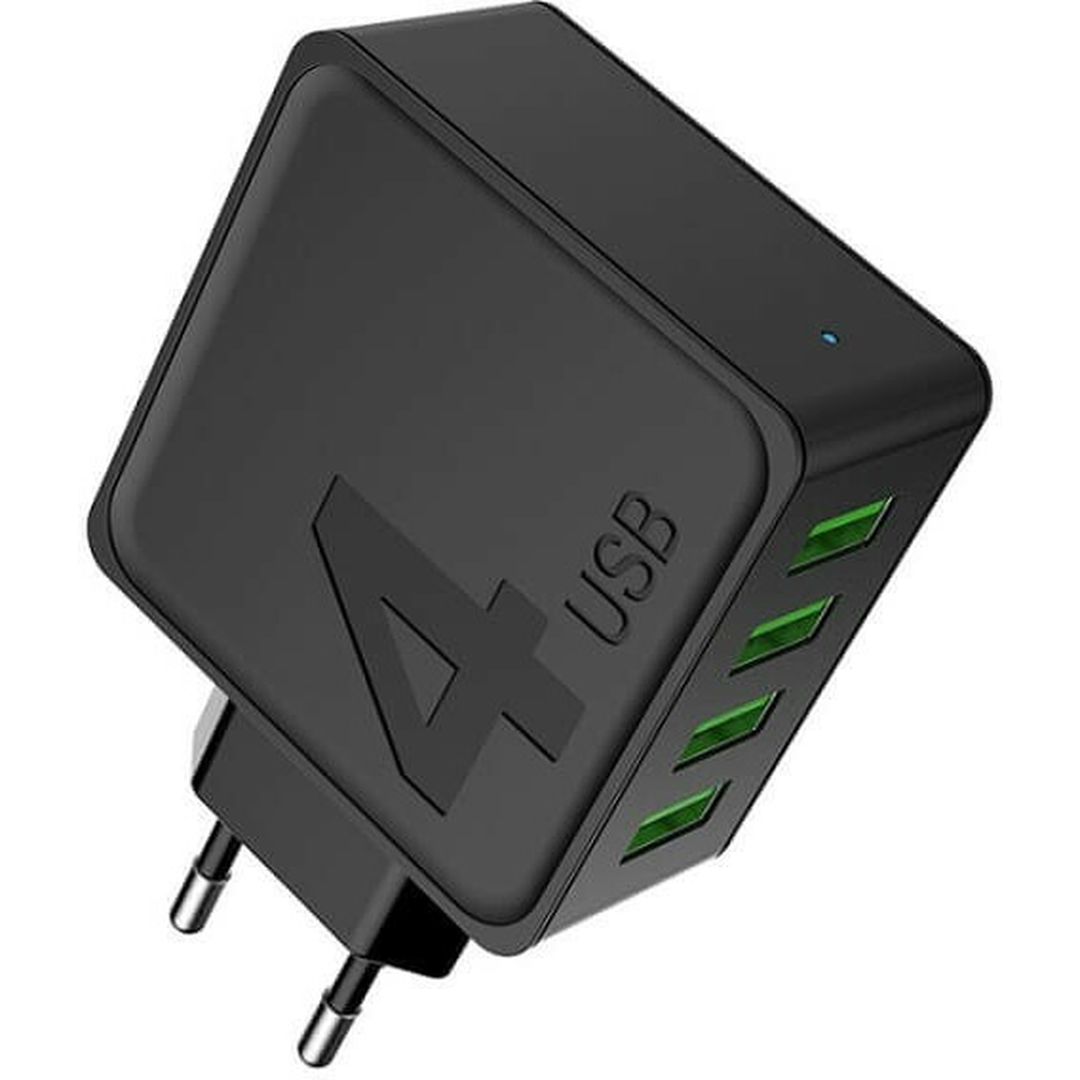 Awei Φορτιστής Χωρίς Καλώδιο με 4 Θύρες USB-A Μαύρος (C-842)
