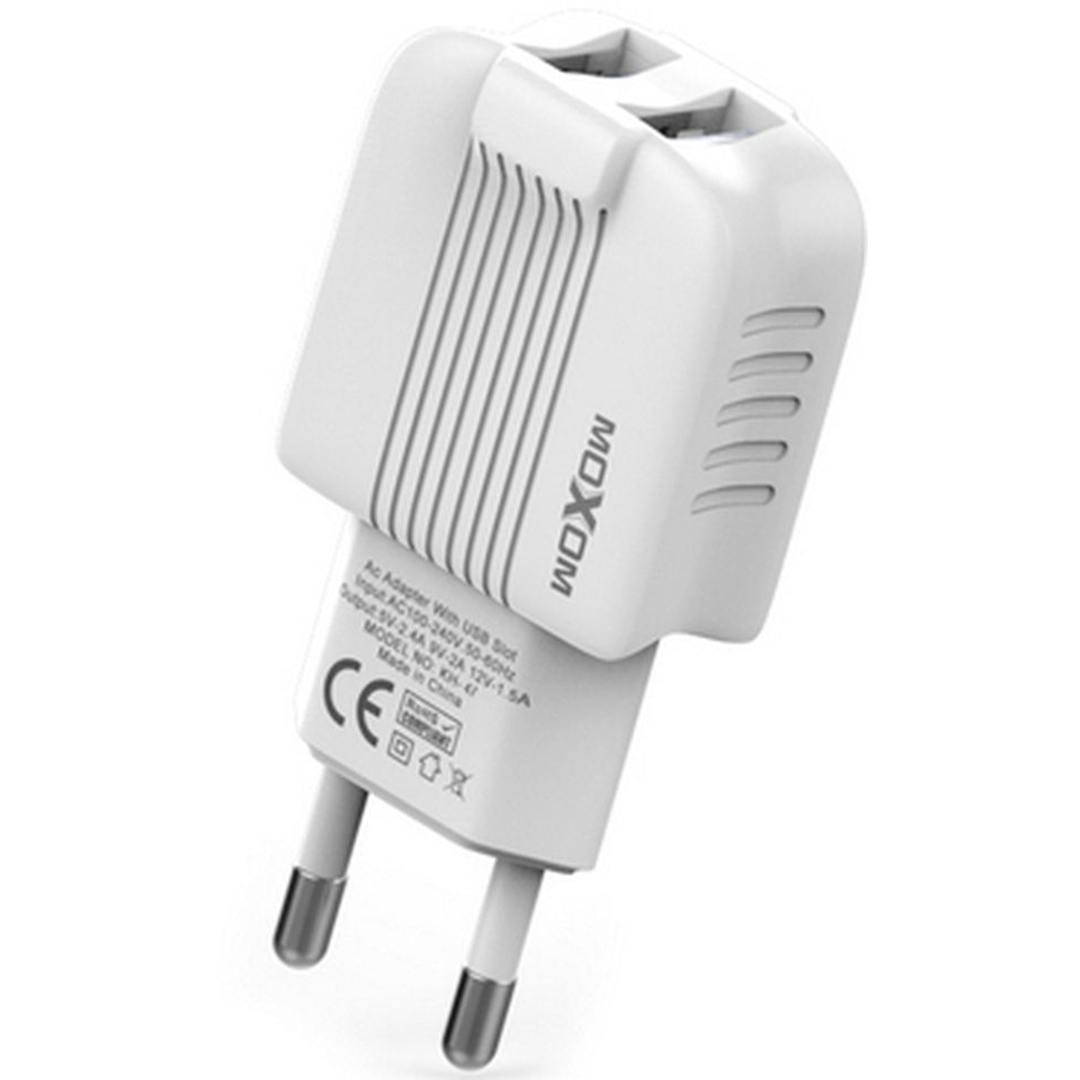 Moxom Φορτιστής Χωρίς Καλώδιο με 2 Θύρες USB-A Λευκός (KH-47)