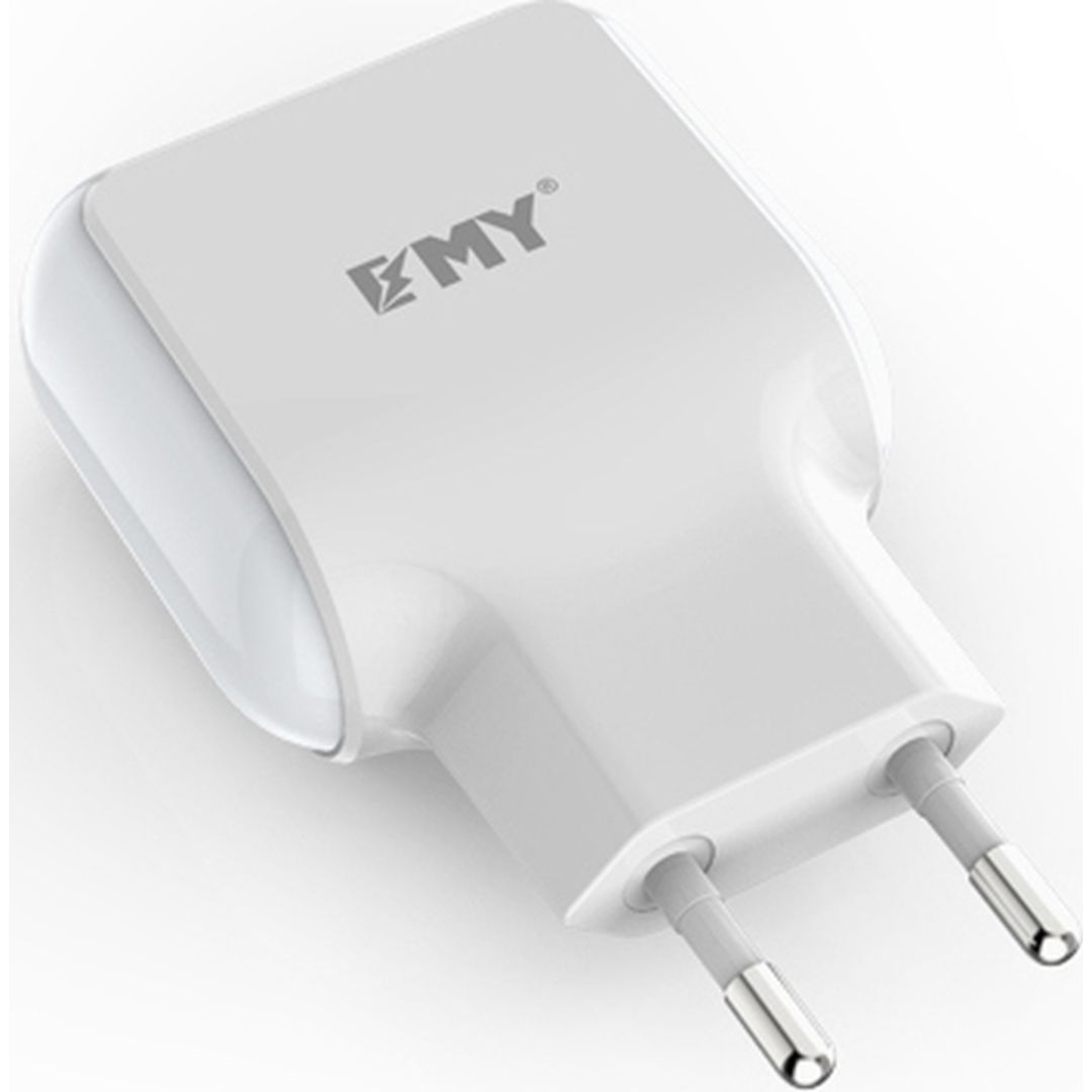 Emy Power Φορτιστής Χωρίς Καλώδιο με 2 Θύρες USB-A 12W Λευκός (MY-220)