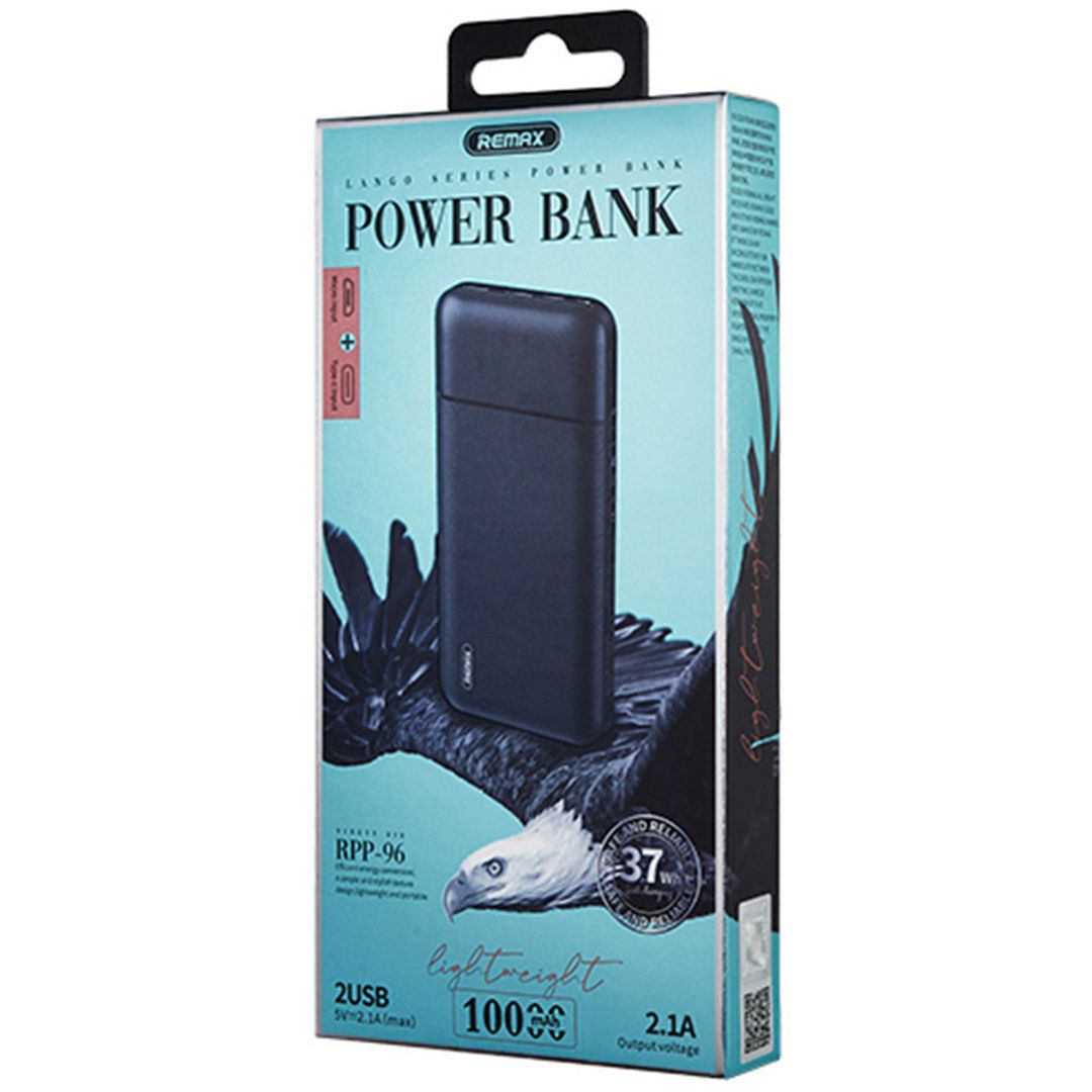 Remax RPP-96 Power Bank 10000mAh με 2 Θύρες USB-A Μαύρο