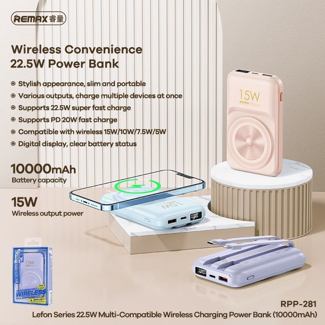 Remax RPP-281 Power Bank 10000mAh 22.5W με Θύρα USB-C Power Delivery Μπλε