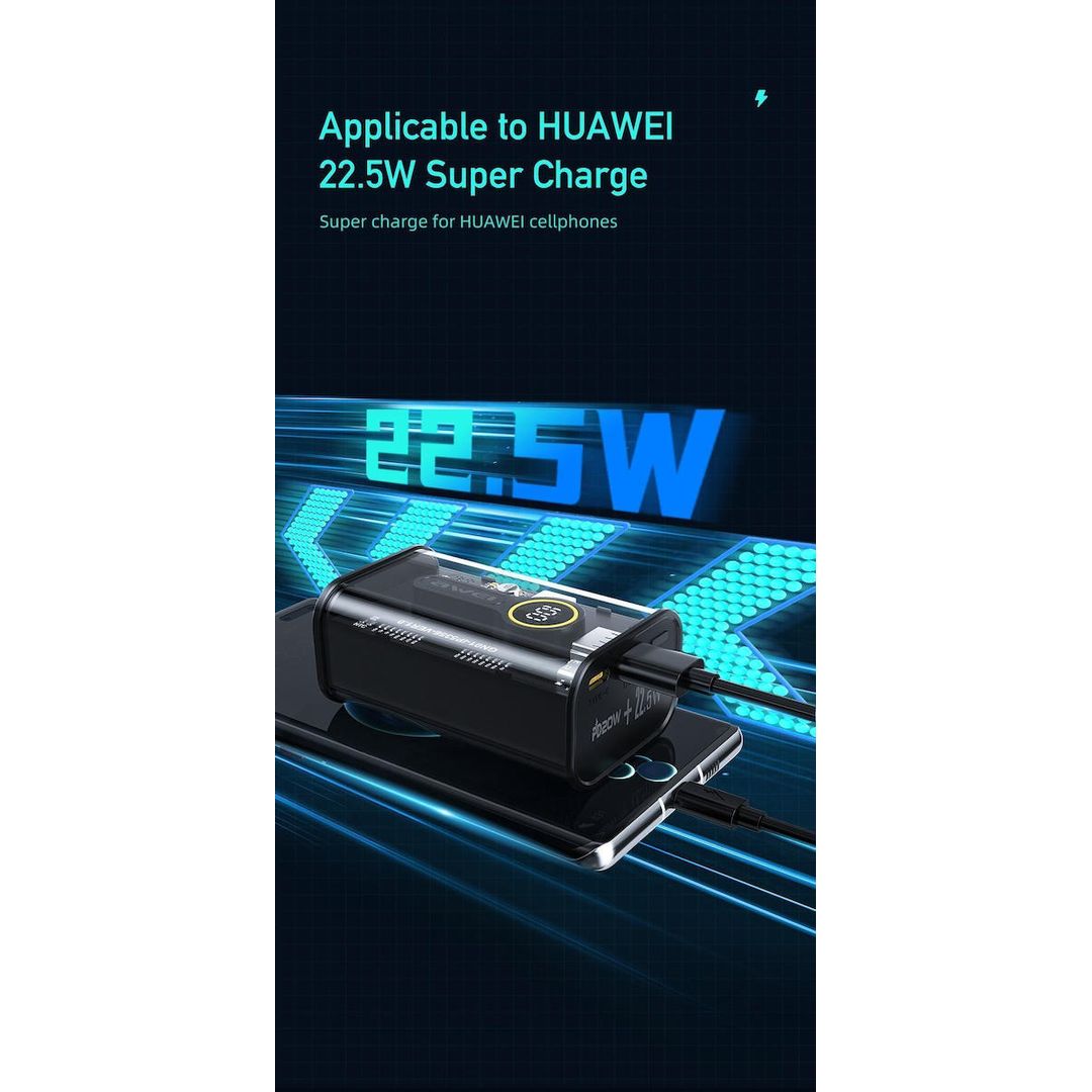 Awei P165K Power Bank 10000mAh 22.5W με Θύρα USB-A και Θύρα USB-C Power Delivery Μαύρο