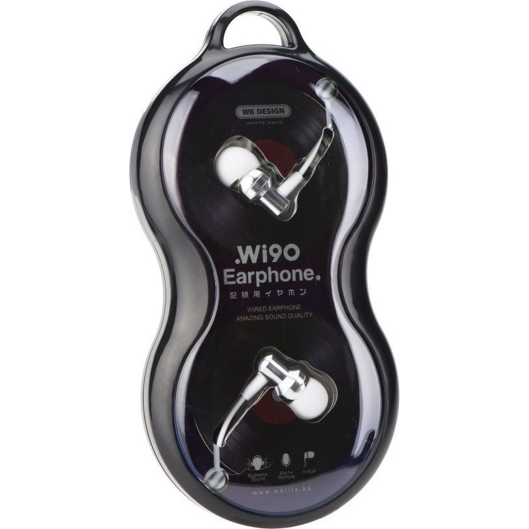WK WI90 In-ear Handsfree με Βύσμα 3.5mm Λευκό