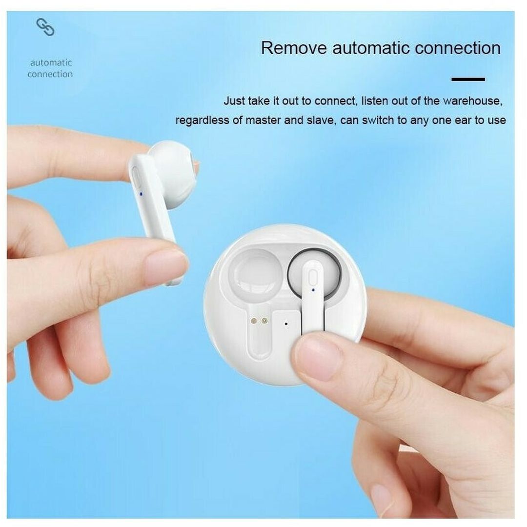 WK TWS V31 Earbud Bluetooth Handsfree Ακουστικά με Θήκη Φόρτισης Λευκά