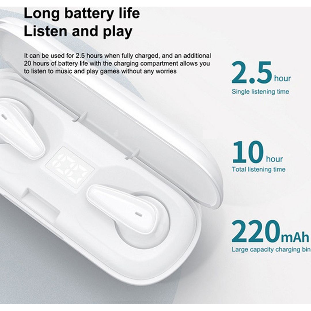 WK V10 In-ear Bluetooth Handsfree Ακουστικά με Θήκη Φόρτισης Λευκά