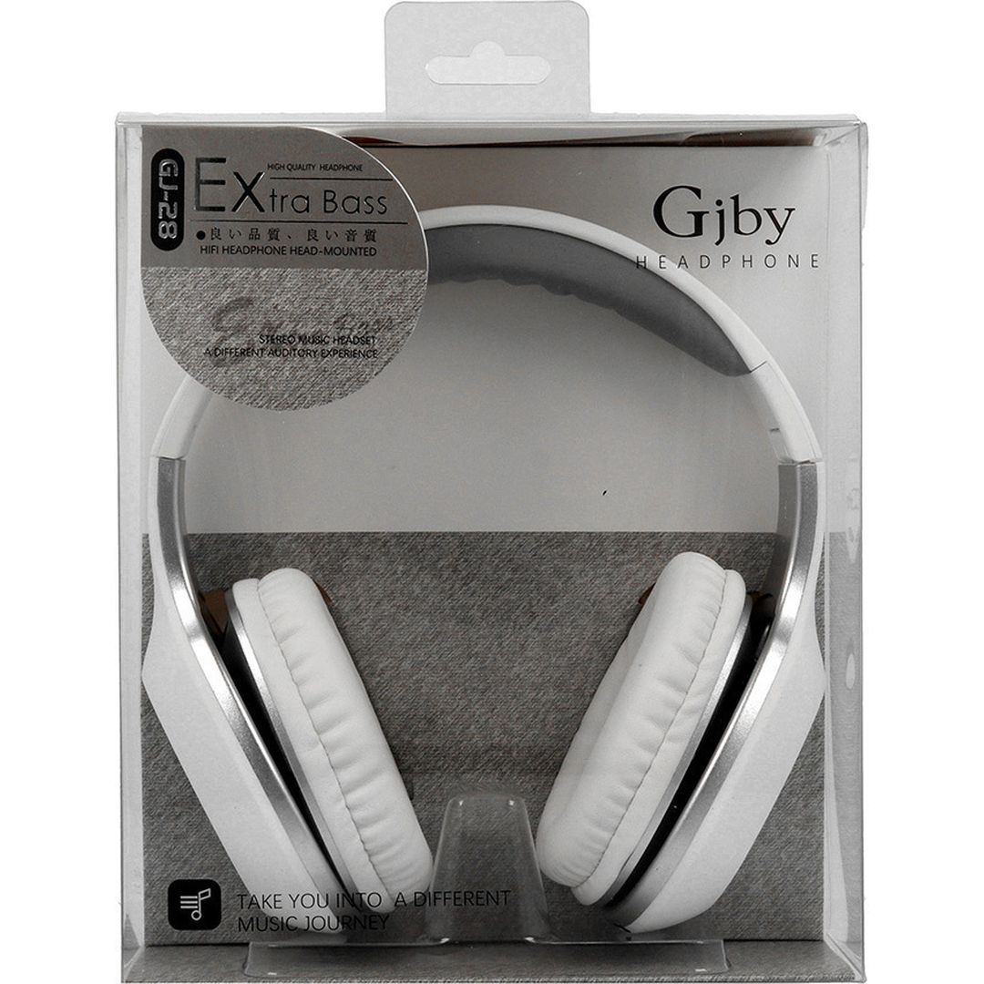 Gjby GJ-28 Ενσύρματα Over Ear Ακουστικά Λευκά