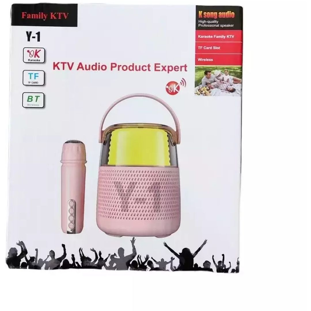 Σύστημα με Ασύρματο Μικρόφωνο Family KTV Y-1 σε Ροζ Χρώμα