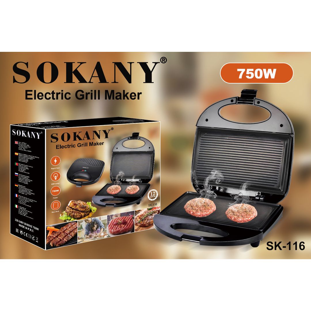 Sokany Επιτραπέζια Ηλεκτρική Ψησταριά 750W SK-116