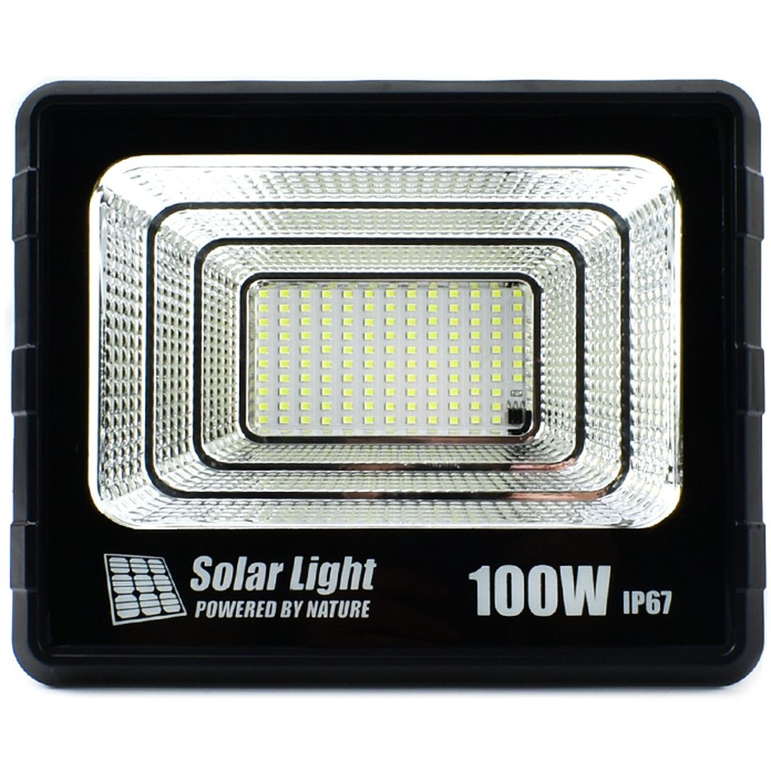 Στεγανός Ηλιακός Προβολέας LED 100W Ψυχρό Λευκό IP67 GD-100H