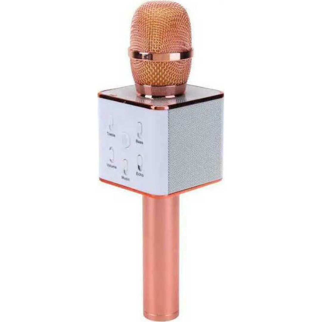 Ασύρματο Μικρόφωνο Karaoke Q7 Bluetooth σε Ροζ Χρυσό Χρώμα