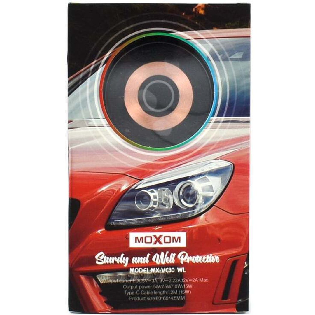 Moxom Βάση Κινητού Αυτοκινήτου με Μαγνήτη και Ασύρματη Φόρτιση Μαύρη MX-VC30WL