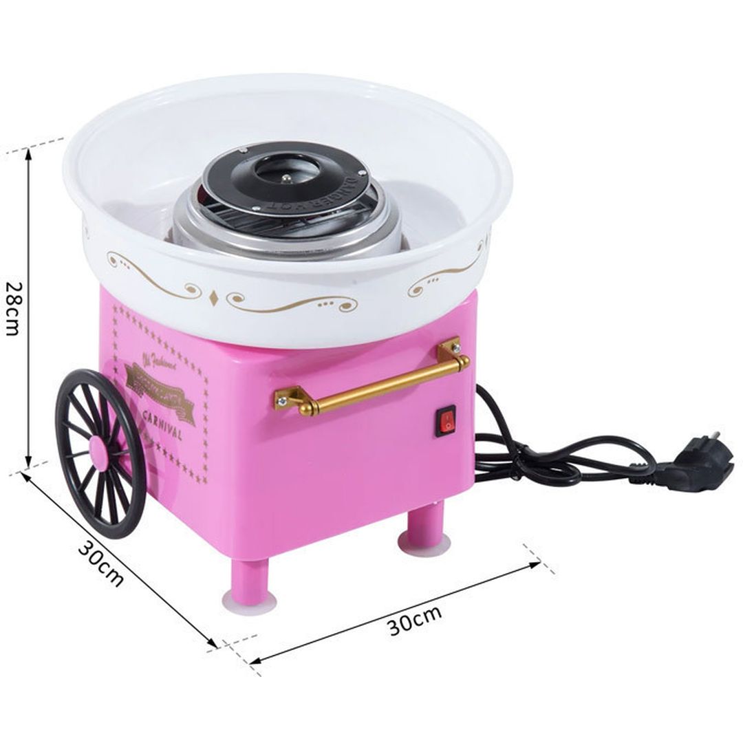 HomCom 800-018 Μηχανή για Μαλλί της Γριάς 30cm Ροζ