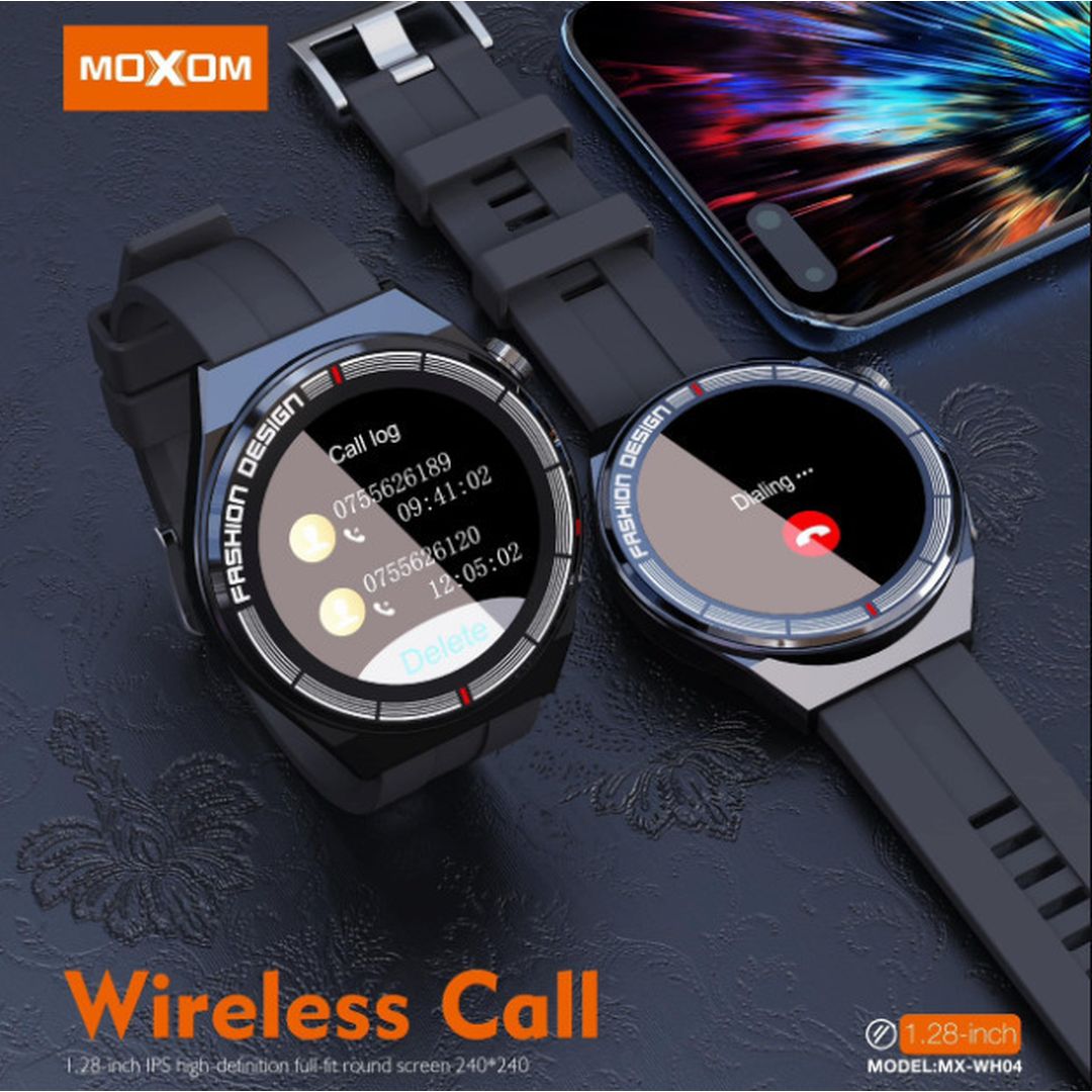 Moxom Sports MX-WH04 Αδιάβροχο Smartwatch με Παλμογράφο (Μαύρο)