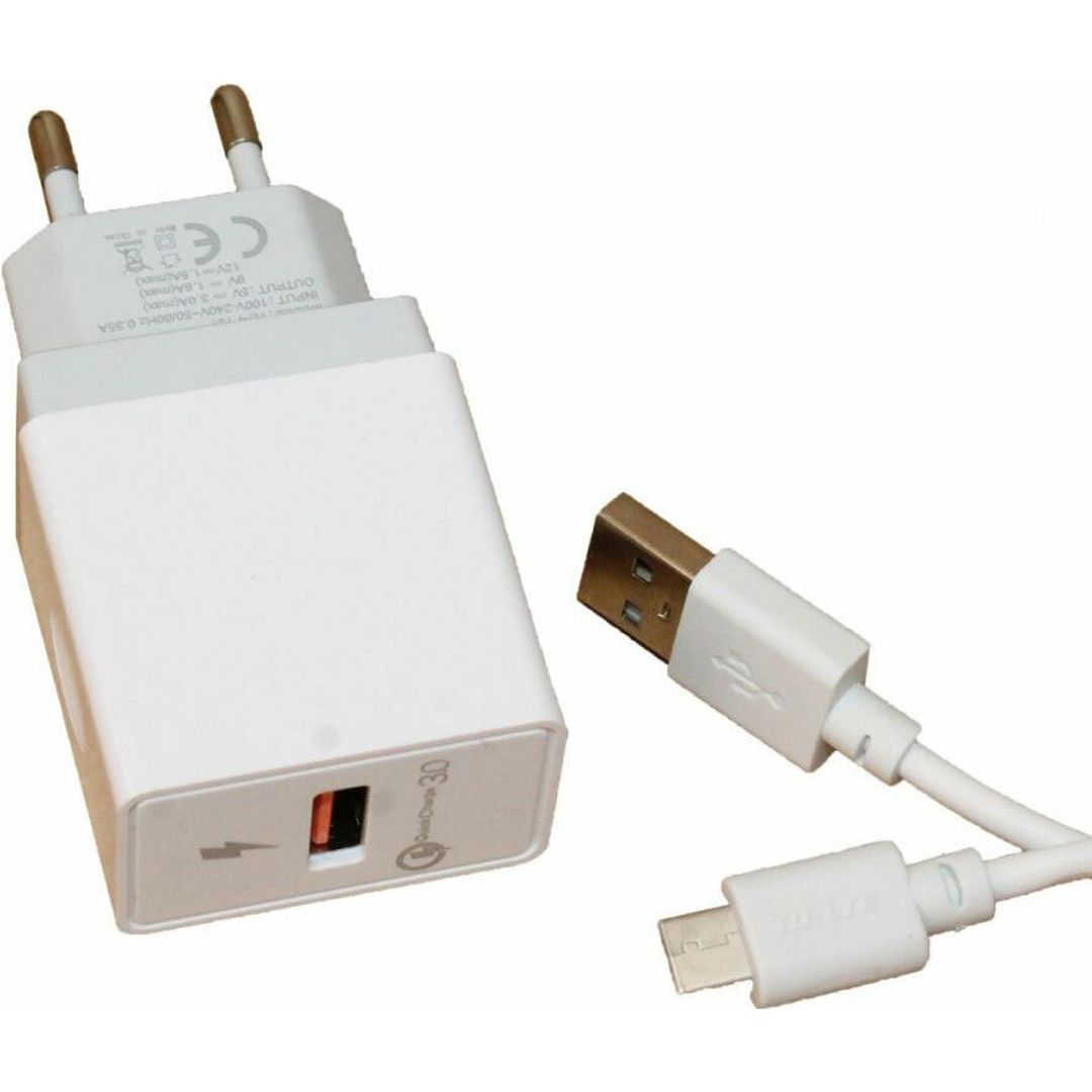 KLGO Φορτιστής με Θύρα USB-A και Καλώδιο USB-C Λευκός KC-09T