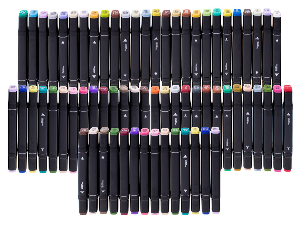 Σετ Επαγγελματικοί Μαρκαδόροι Ζωγραφικής με Διπλή Μύτη σε 48 Χρώματα AT952 Board & Fine