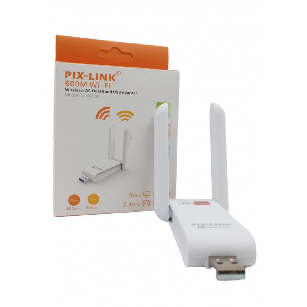 Pix-Link 2.4/5GHZ Ασύρματος USB Αντάπτορας Δικτύου 600Mbps