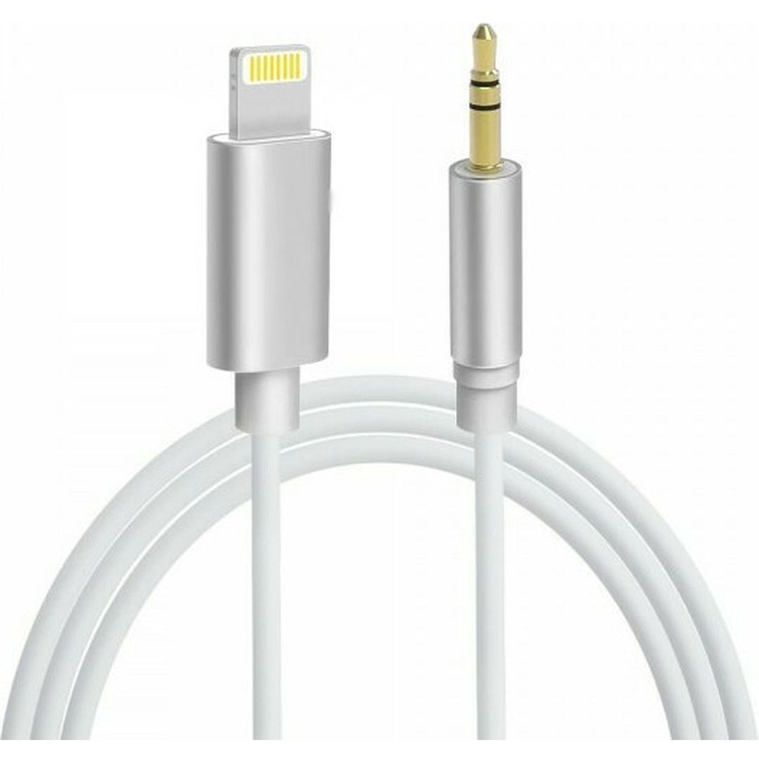 Andowl Q-A191 3.5mm to Lightning Cable Λευκό 1m