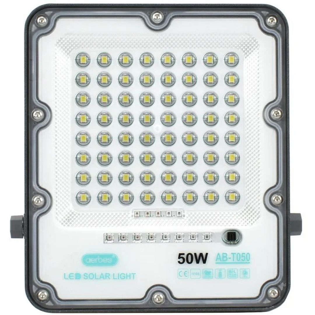 Στεγανός Ηλιακός Προβολέας LED 50W με Τηλεχειριστήριο IP66 AB-T050