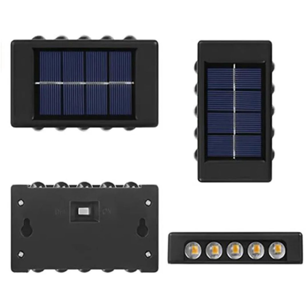 Σετ LED Αδιάβροχα Ηλιακά Επιτοίχια Φωτιστικά με 10 SMD και Ενσωματωμένο Πάνελ σε Θερμό Λευκό Φωτισμό 2τμχ DY-8