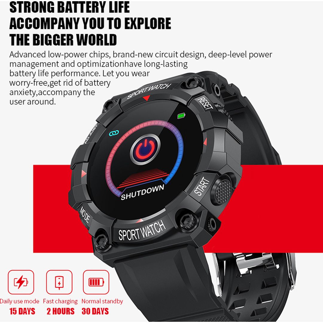 Smartwatch με Παλμογράφο και Απάντηση Κλήσεων – Μηνυμάτων FD68 Μαύρο