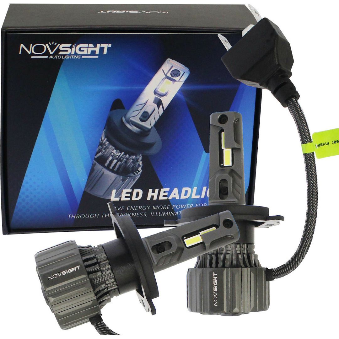 NovSight Λάμπες Αυτοκινήτου N50 H4 LED 6500K Ψυχρό Λευκό 12-24V 70W 2τμχ A500-N50-H4