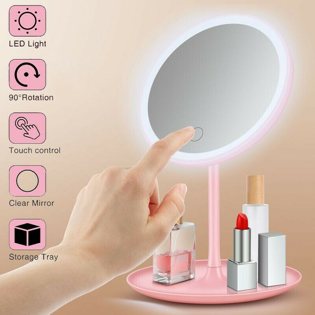 Φωτιζόμενος LED Καθρέφτης μακιγιάζ σε ροζ HYH-131