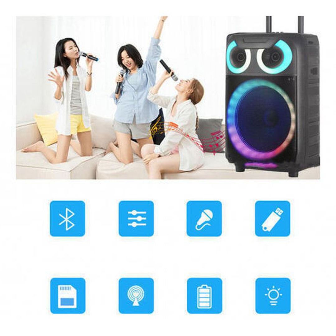Andowl Σύστημα Karaoke με Ενσύρματo Μικρόφωνo Q-YX8000 σε Μαύρο Χρώμα