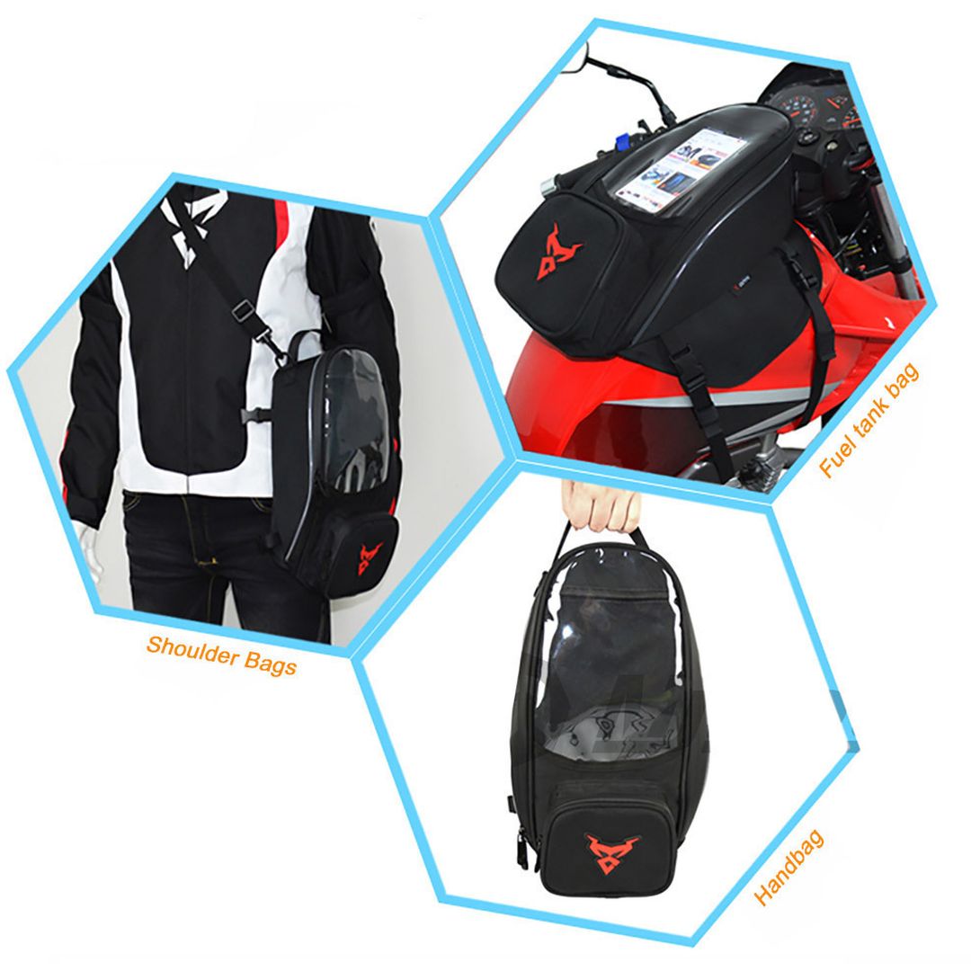 Μαγνητική Τσάντα 9L Ντεπόζιτου Μοτοσικλέτας & Ιμάντας Ώμου Moto Centric MC-0109 Μαύρο-Γκρι