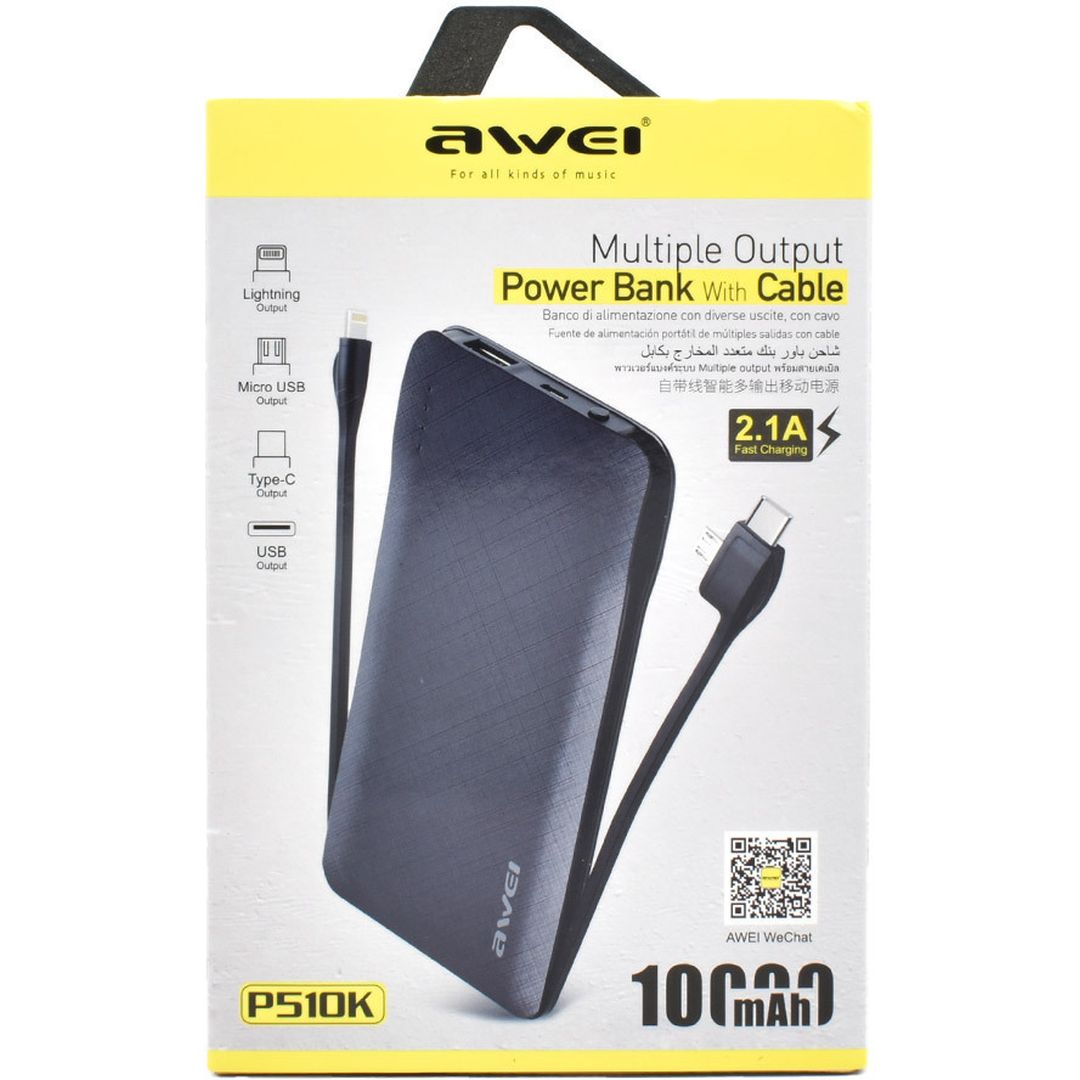 Awei P510K Power Bank 10000mAh με Θύρα USB-A Μπλε