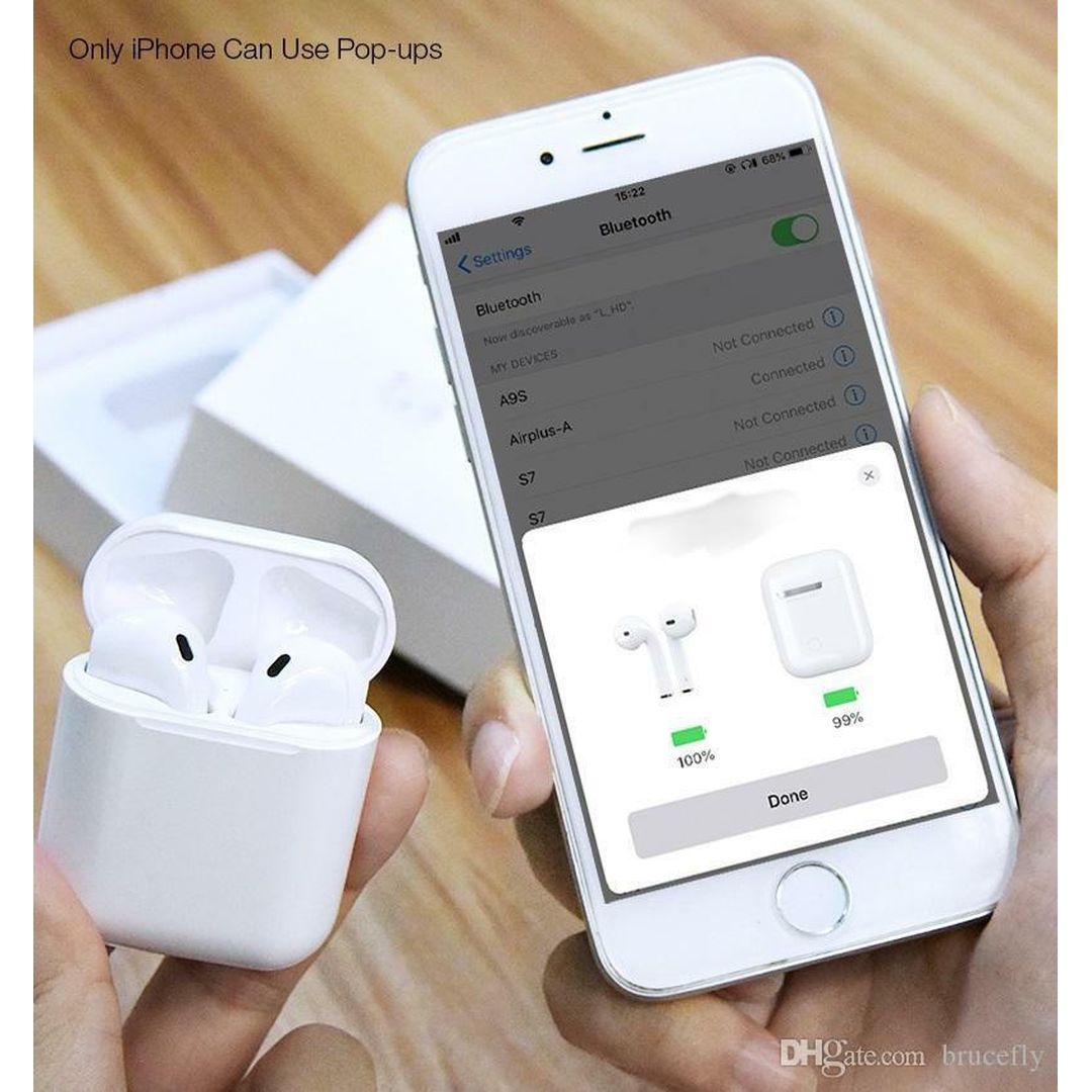 i30 Earbud Bluetooth Handsfree Ακουστικά με Θήκη Φόρτισης Λευκά