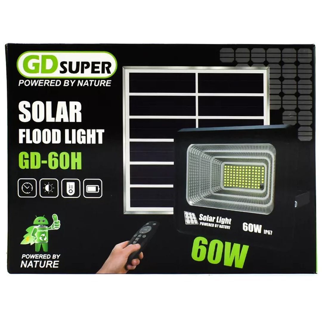 Στεγανός Ηλιακός Προβολέας LED 60W IP67 GD-60H