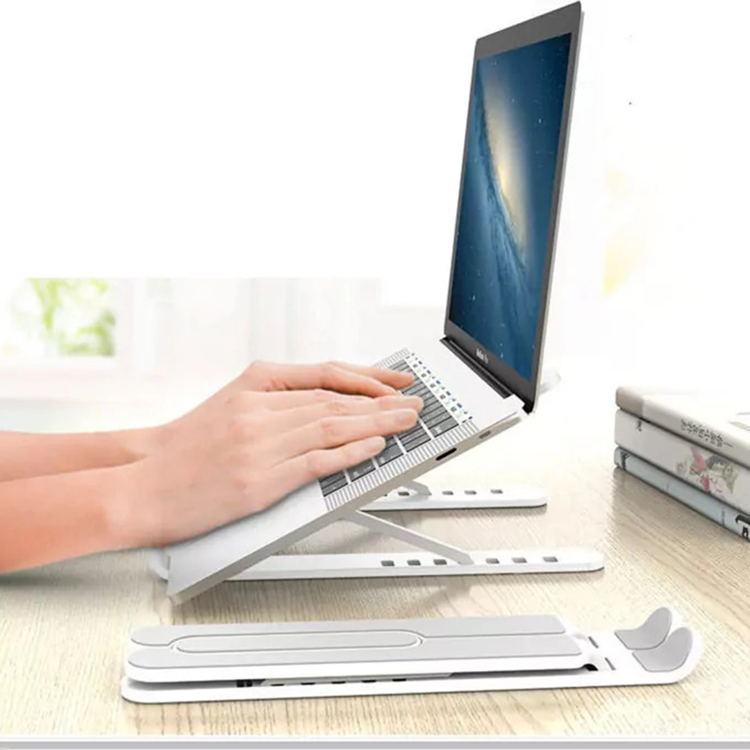 Φορητή αναδιπλούμενη βάση laptop πολλαπλών θέσεων 25x25cm Andowl P1 λευκή