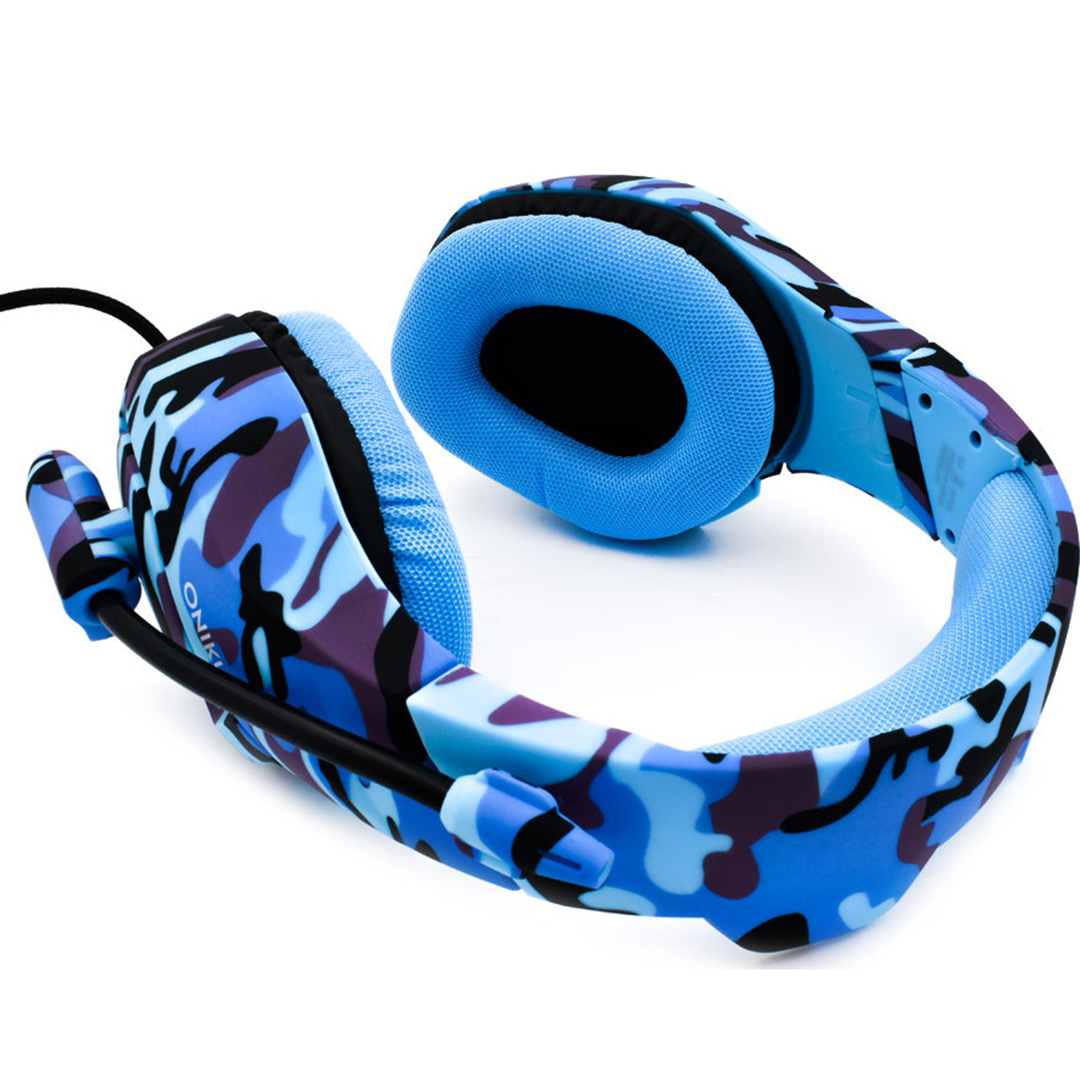 Gaming ακουστικά over ear με μείωση θορύβου και μικρόφωνο για PC, Laptop, PS4 και Smartphone Onikuma K18 χρωματισμός μπλε παραλλαγής