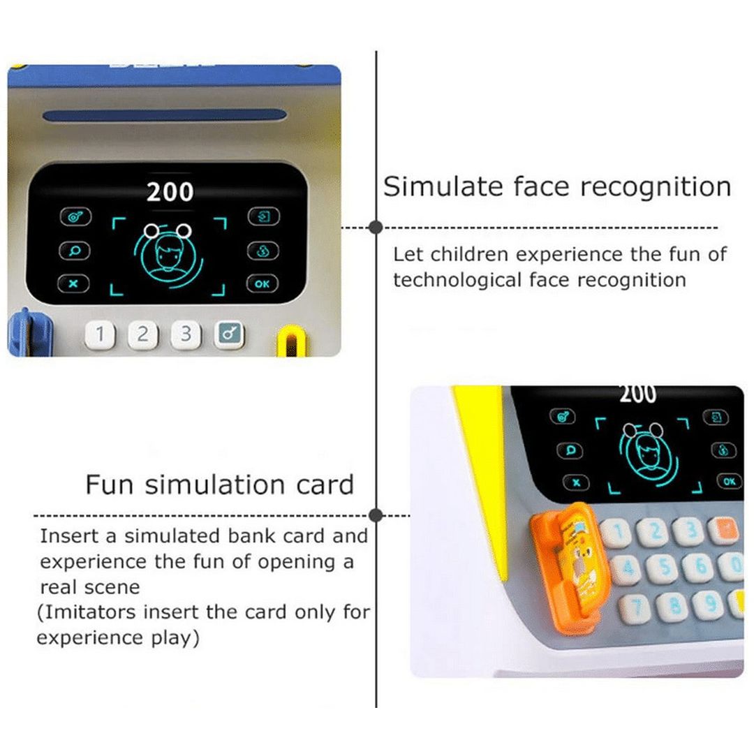Ηλεκτρονικός Παιδικός Κουμπαράς ATM με Κωδικό και Αναγνώριση Προσώπου 362133