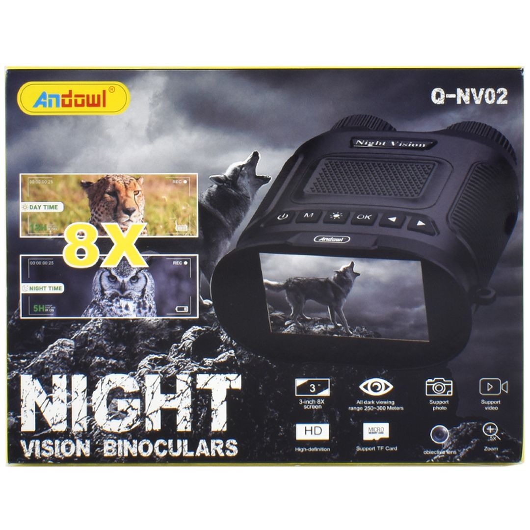 Ψηφιακά Κυάλια Νυχτερινής Λήψης 4x24mm με Οθόνη 3″ IPS & Εγγραφή Εικόνας/Βίντεο Andowl Q-NV02 Χακί