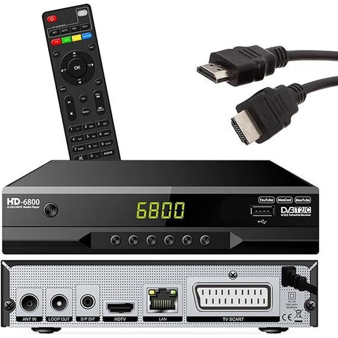 HD-6800 Ψηφιακός Δέκτης Mpeg-4 HD (720p) με Λειτουργία PVR (Εγγραφή σε USB) Σύνδεσεις SCART / HDMI