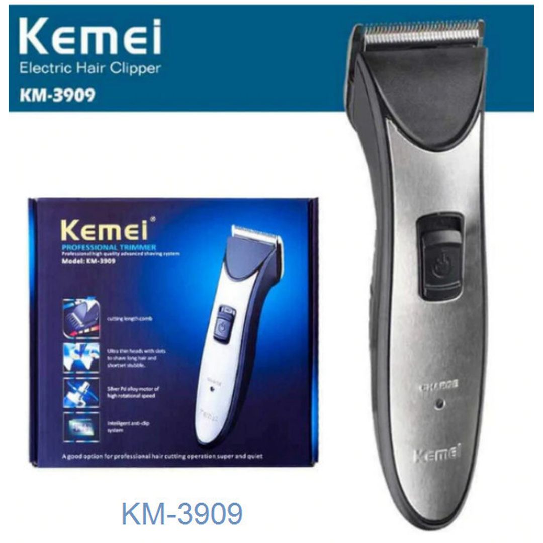 Kemei Επαναφορτιζόμενη Κουρευτική Μηχανή Ασημί KM-3909