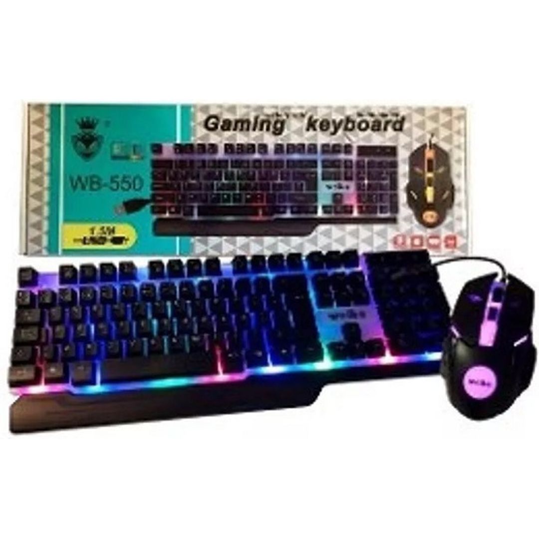 Weibo WB-550 Σετ Gaming Πληκτρολόγιο με RGB φωτισμό & Ποντίκι (Αγγλικό US)